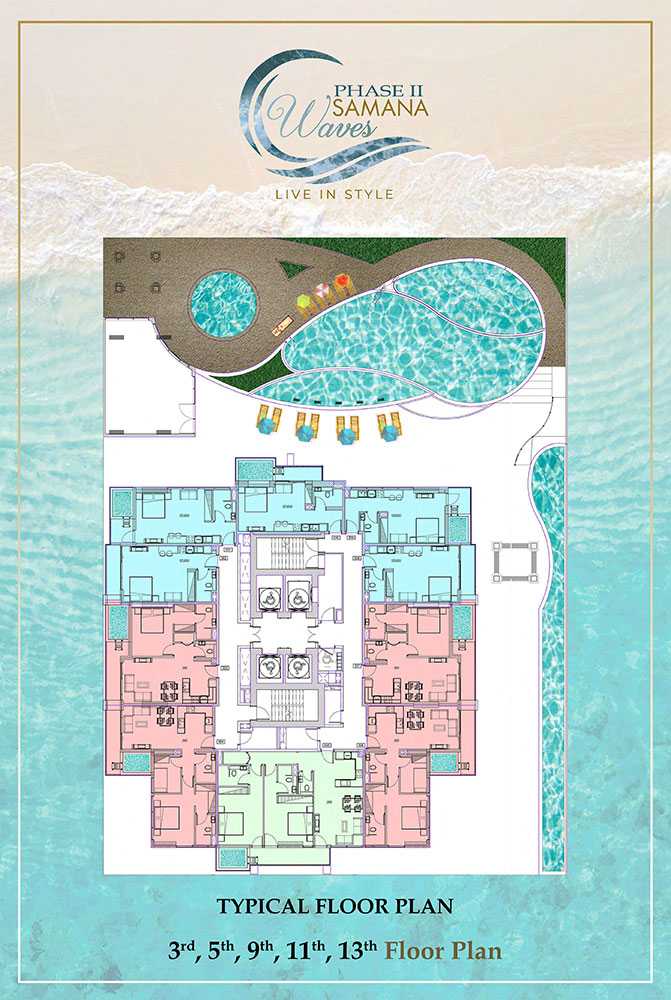 3rd, 5th, 9th, 11th, 13th Floor Plan